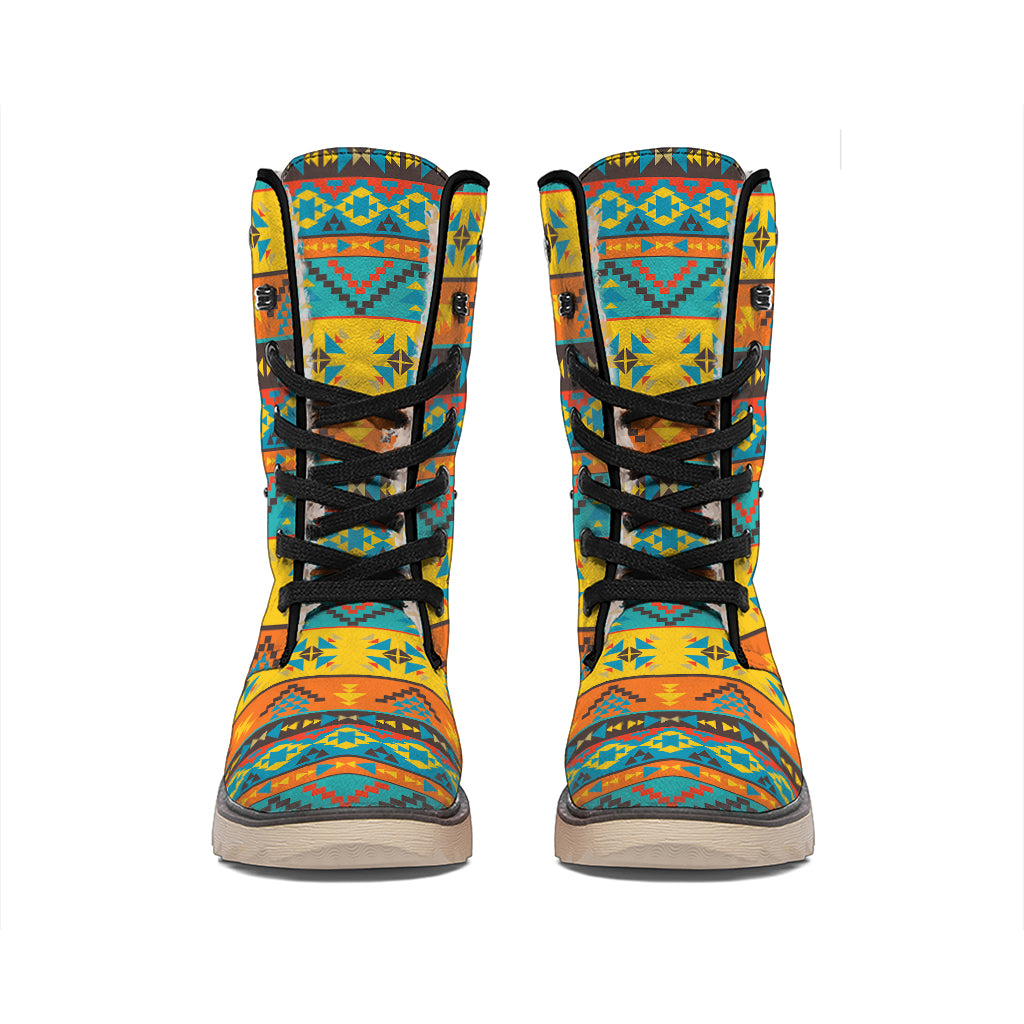 Native Indian Inspired Pattern Print Winter Boots