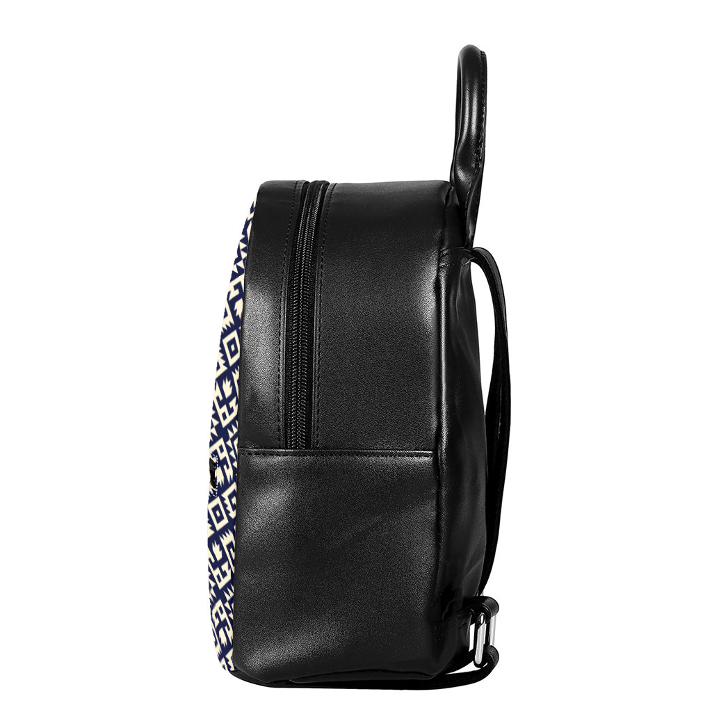 Native Indian Navajo Pattern Print Leather Backpack