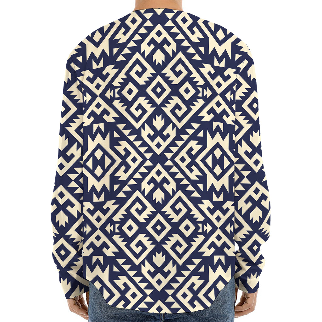 Native Indian Navajo Pattern Print Long Sleeve Baseball Jersey