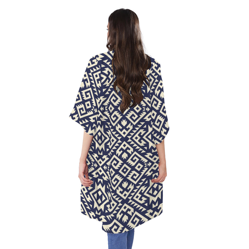 Native Indian Navajo Pattern Print Open Front Beach Cover Up
