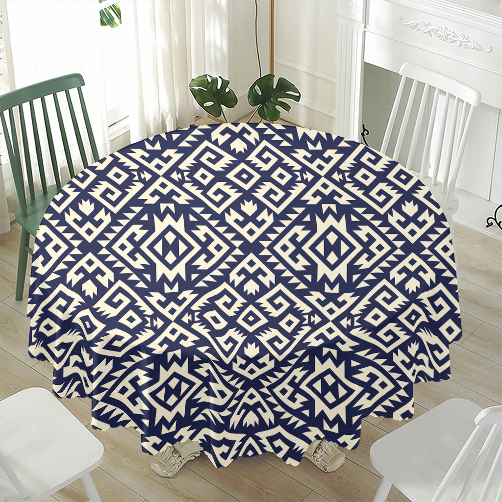 Native Indian Navajo Pattern Print Waterproof Round Tablecloth