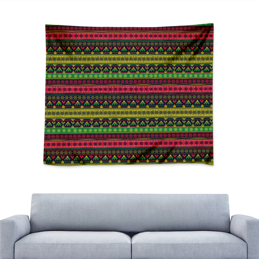 Native Indian Tribal Pattern Print Tapestry