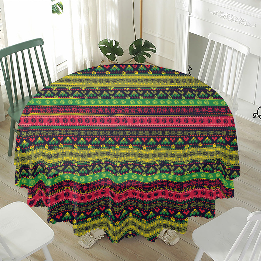 Native Indian Tribal Pattern Print Waterproof Round Tablecloth