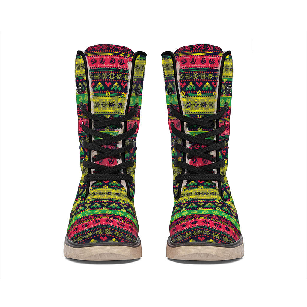 Native Indian Tribal Pattern Print Winter Boots