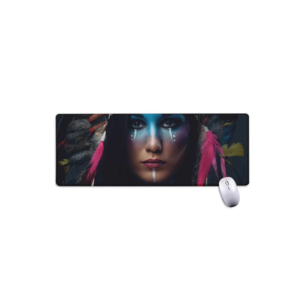 Native Indian Woman Portrait Print Extended Mouse Pad