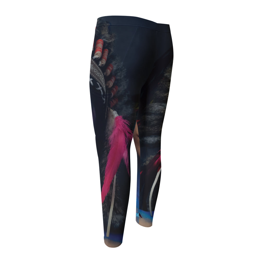 Native Indian Woman Portrait Print Men's Compression Pants