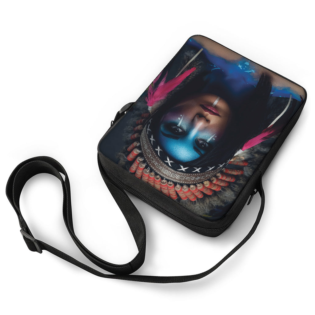 Native Indian Woman Portrait Print Rectangular Crossbody Bag