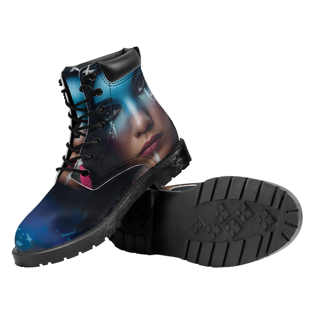 Native Indian Woman Portrait Print Work Boots