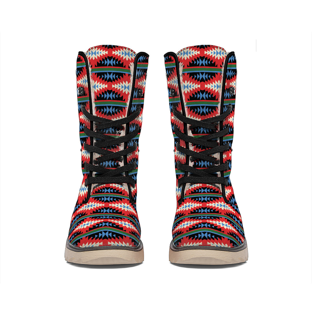 Native Navajo Pattern Print Winter Boots