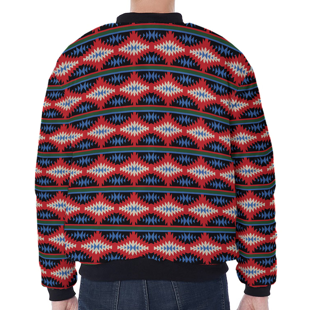 Native Navajo Pattern Print Zip Sleeve Bomber Jacket
