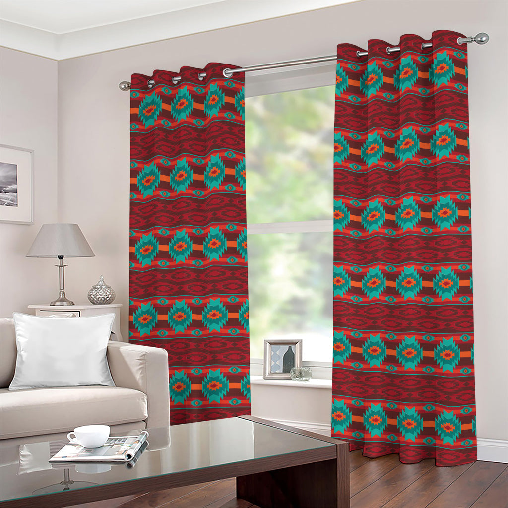 Native Southwestern Pattern Print Grommet Curtains