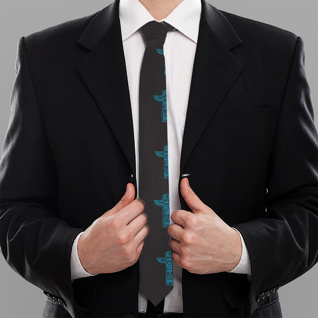 Native Totem Pattern Print Necktie
