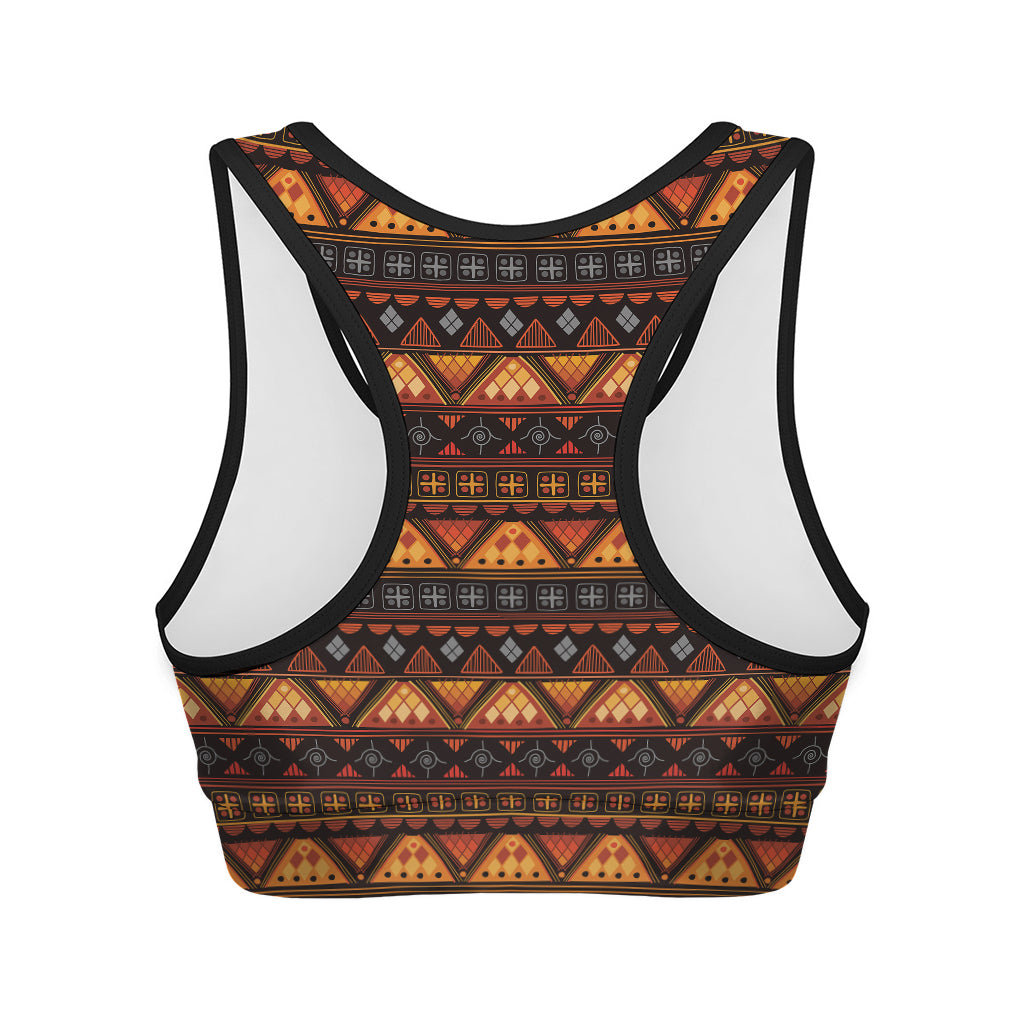 Native Tribal African Pattern Print Women's Sports Bra