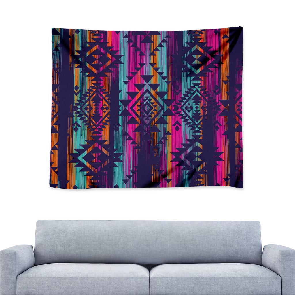 Native Tribal Aztec Pattern Print Tapestry