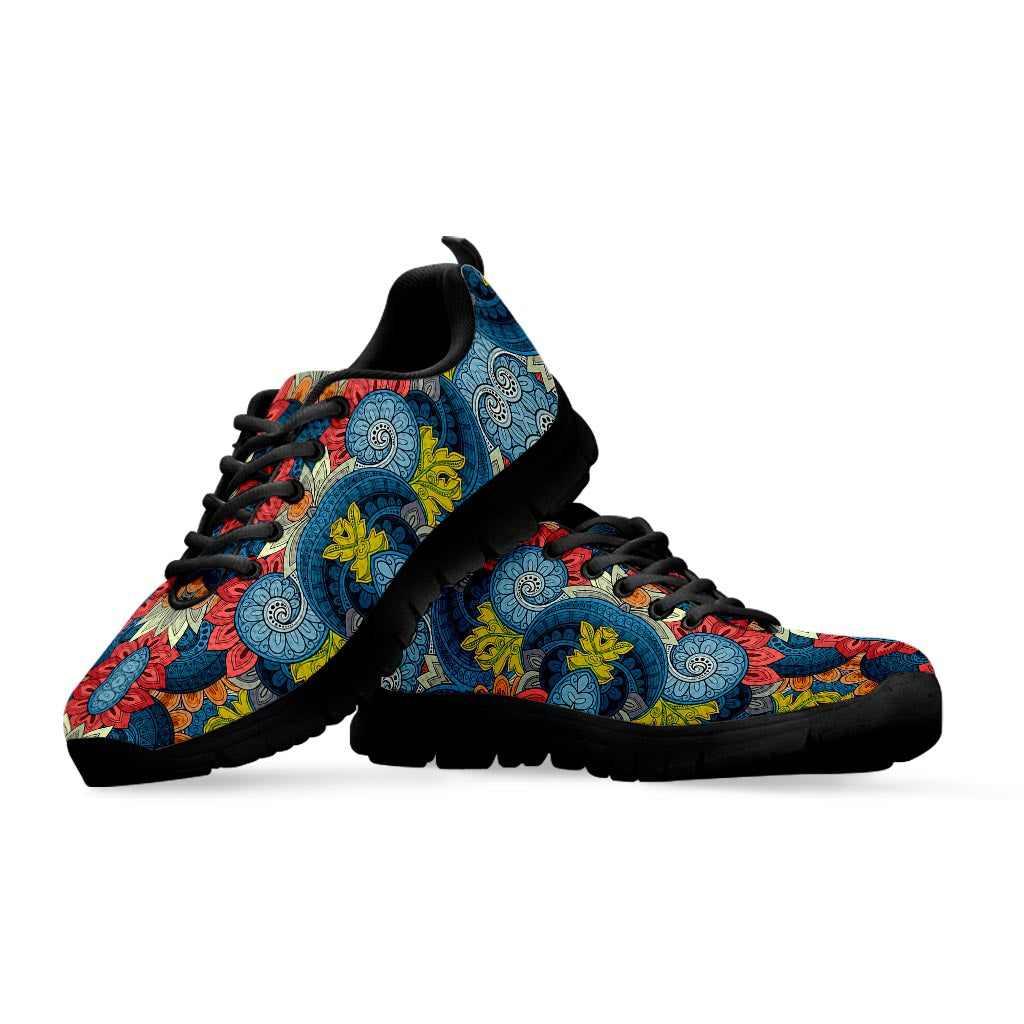 Native Tribal Bohemian Pattern Print Black Running Shoes