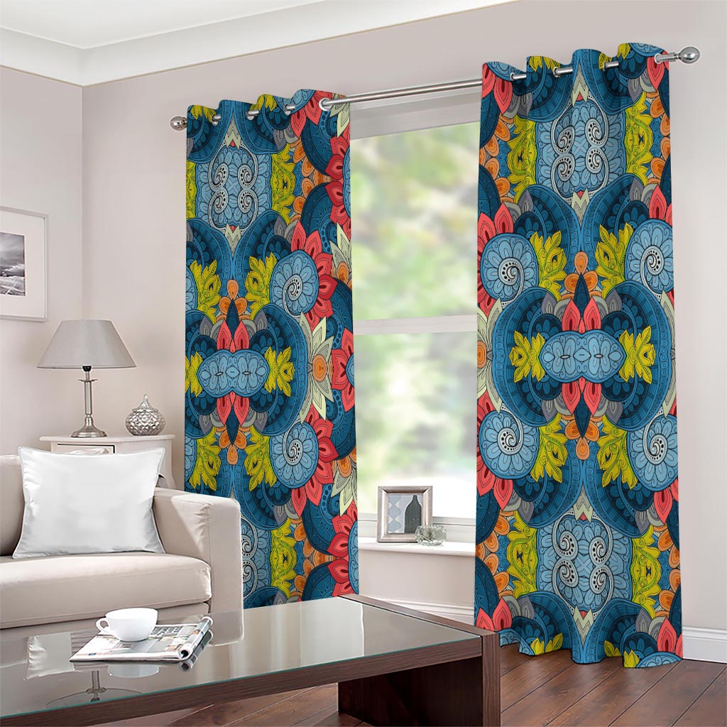Native Tribal Bohemian Pattern Print Extra Wide Grommet Curtains