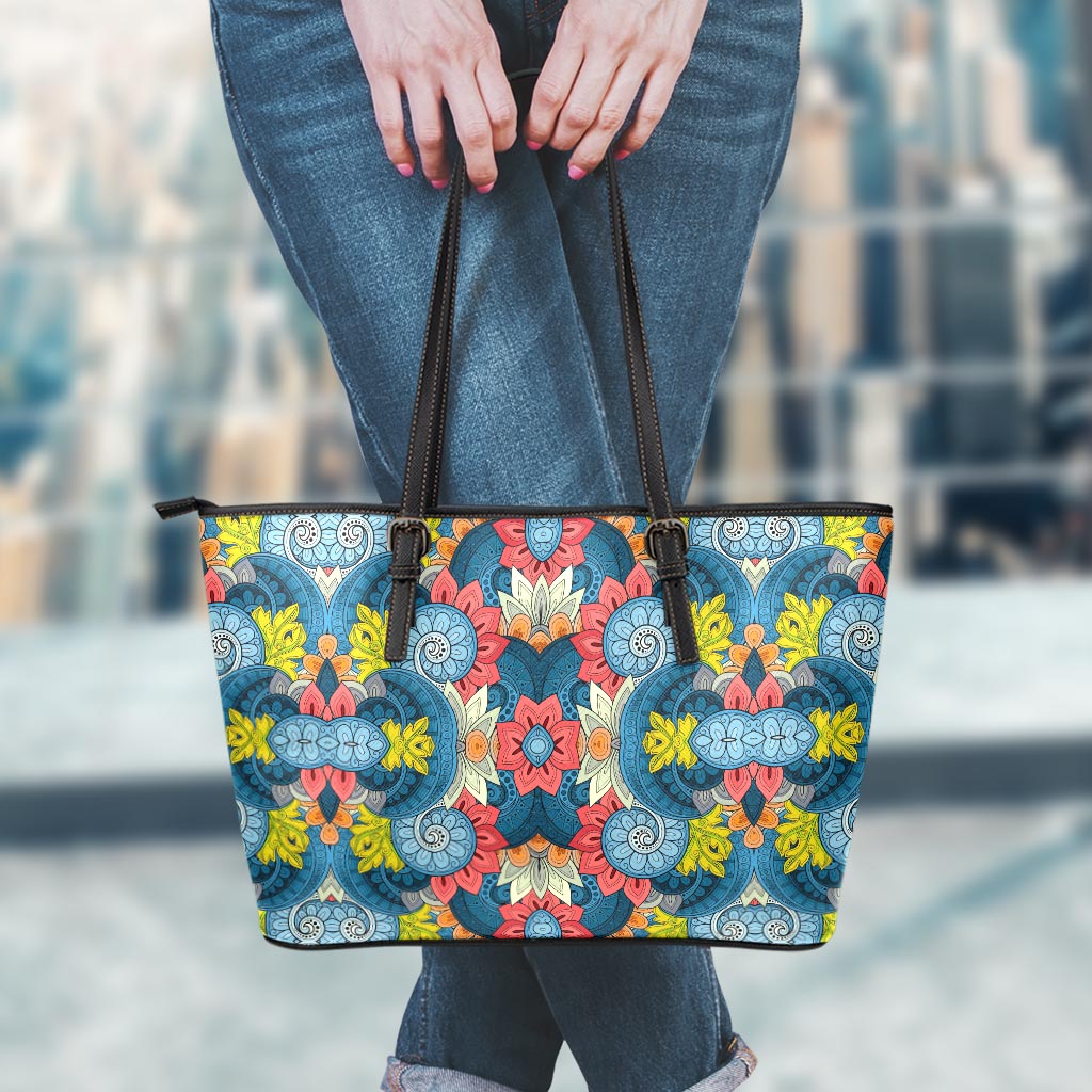 Native Tribal Bohemian Pattern Print Leather Tote Bag