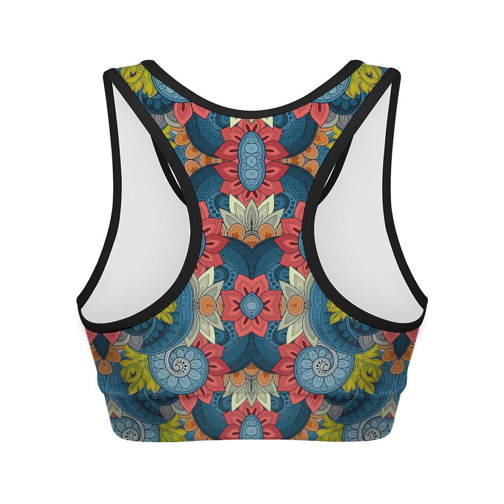 Native Tribal Bohemian Pattern Print Women's Sports Bra