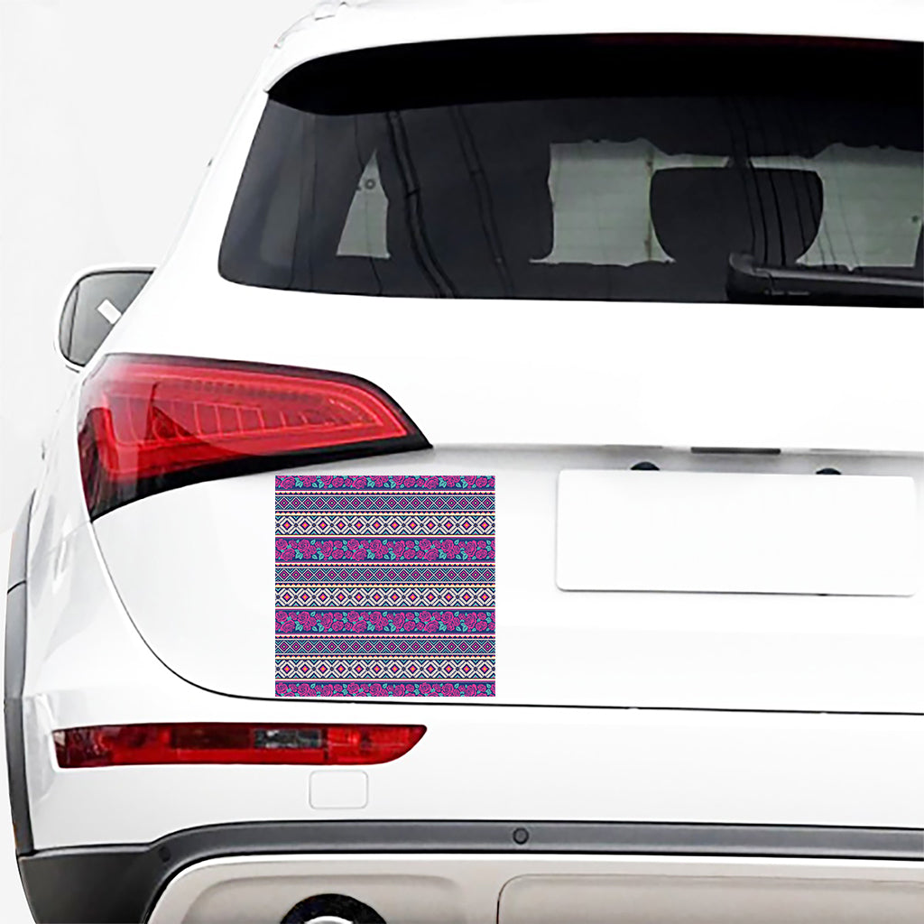 Native Tribal Ethnic Rose Pattern Print Car Sticker