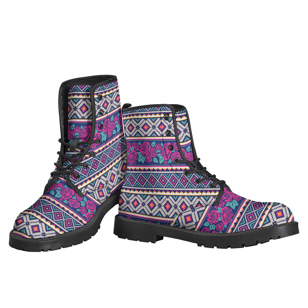 Native Tribal Ethnic Rose Pattern Print Backpack