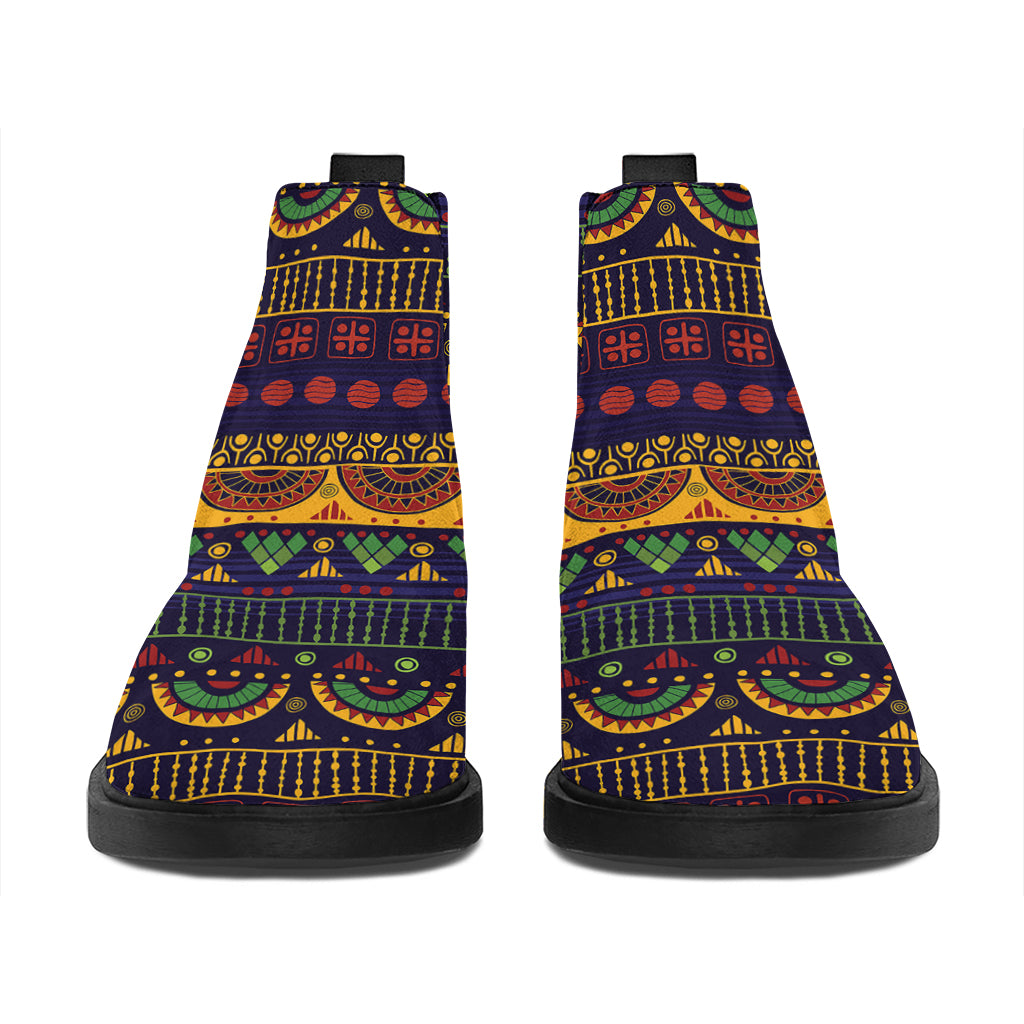 Native Tribal Indian Pattern Print Flat Ankle Boots