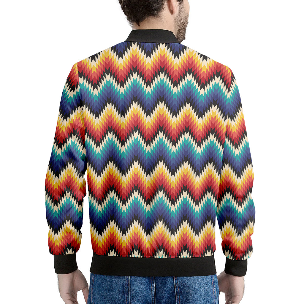 Native Tribal Inspired Pattern Print Men's Bomber Jacket