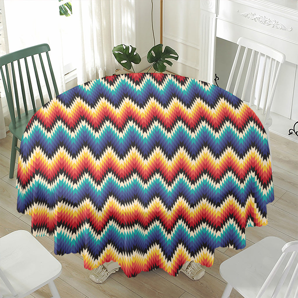 Native Tribal Inspired Pattern Print Waterproof Round Tablecloth