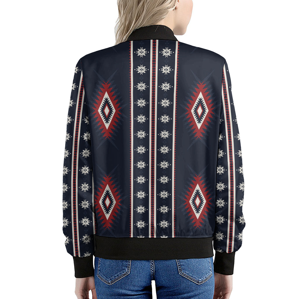 Native Tribal Navajo Pattern Print Women's Bomber Jacket