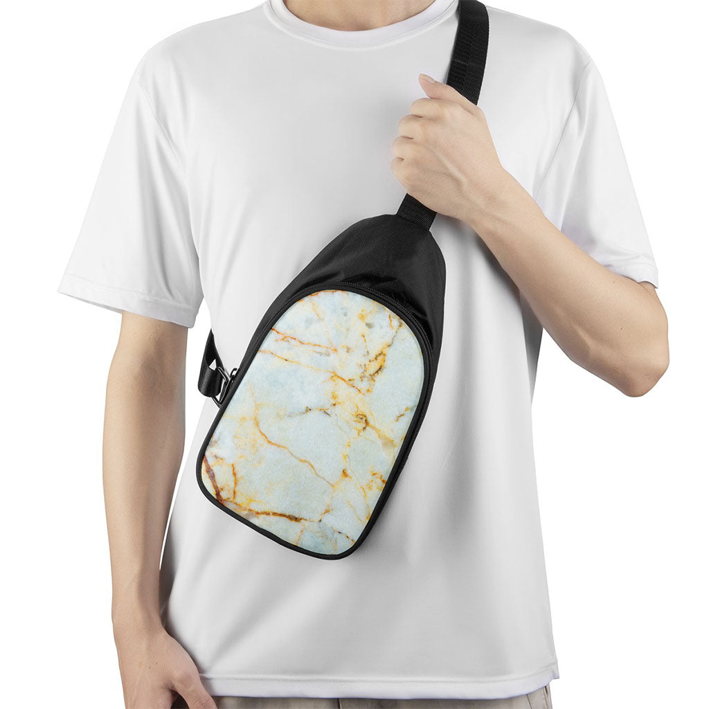 Natural Gold Marble Print Chest Bag