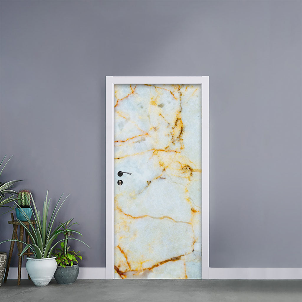 Natural Gold Marble Print Door Sticker