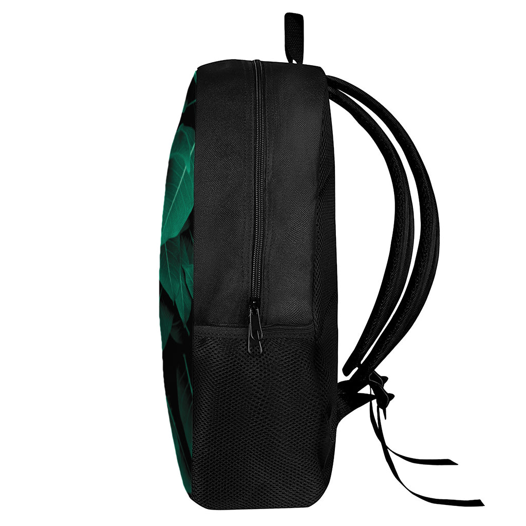 Natural Green Leaf Print 17 Inch Backpack