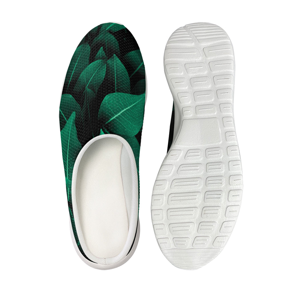 Natural Green Leaf Print Mesh Casual Shoes