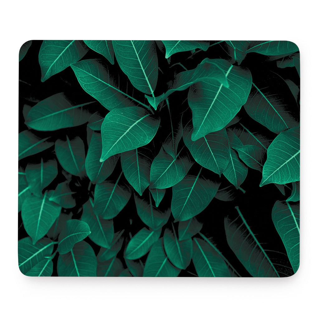Natural Green Leaf Print Mouse Pad