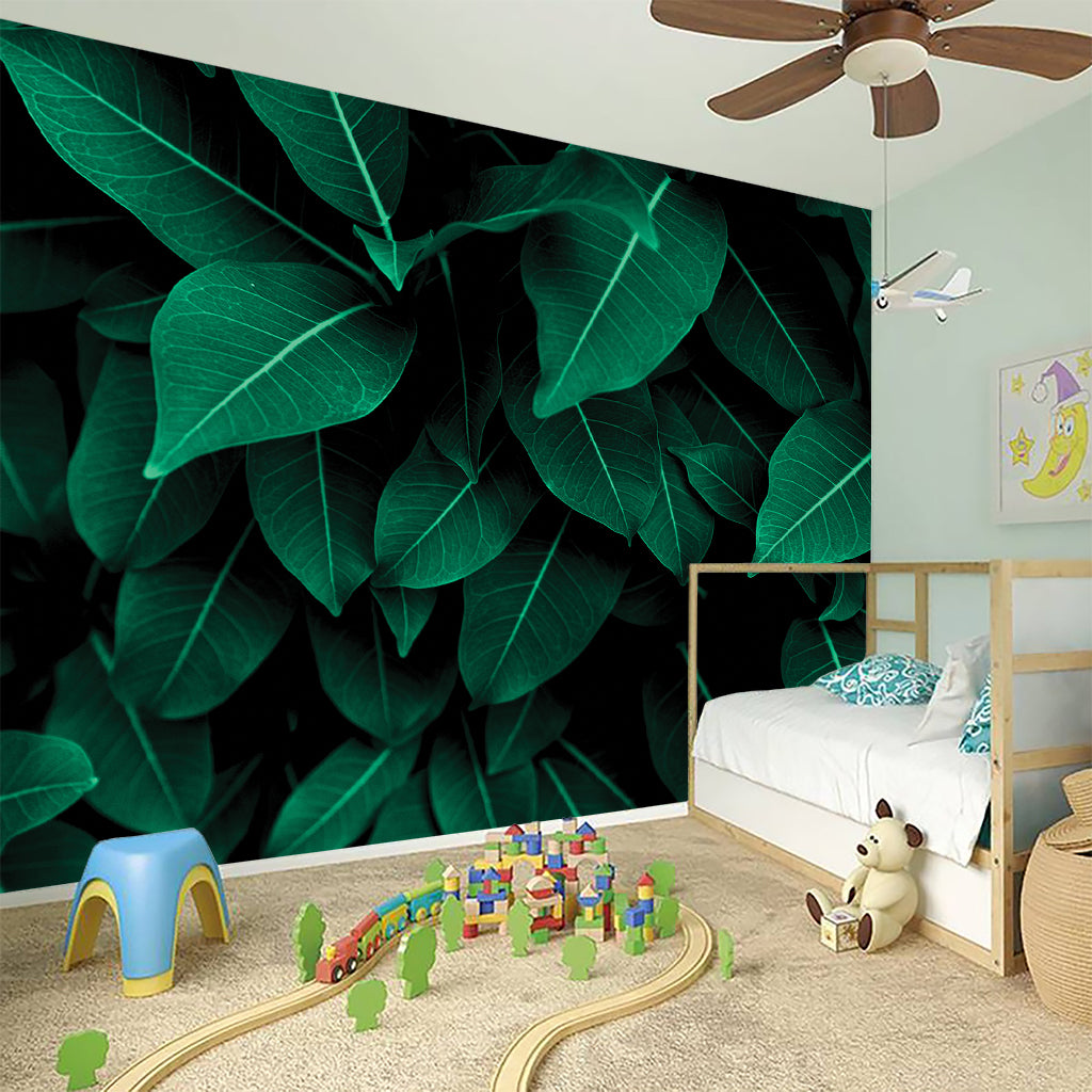 Natural Green Leaf Print Wall Sticker