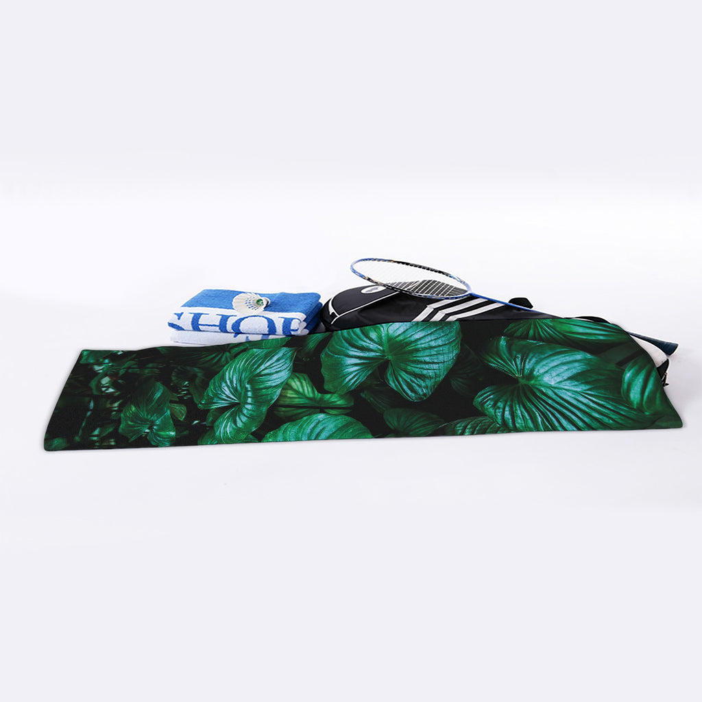 Natural Tropical Leaf Print Sports Towel