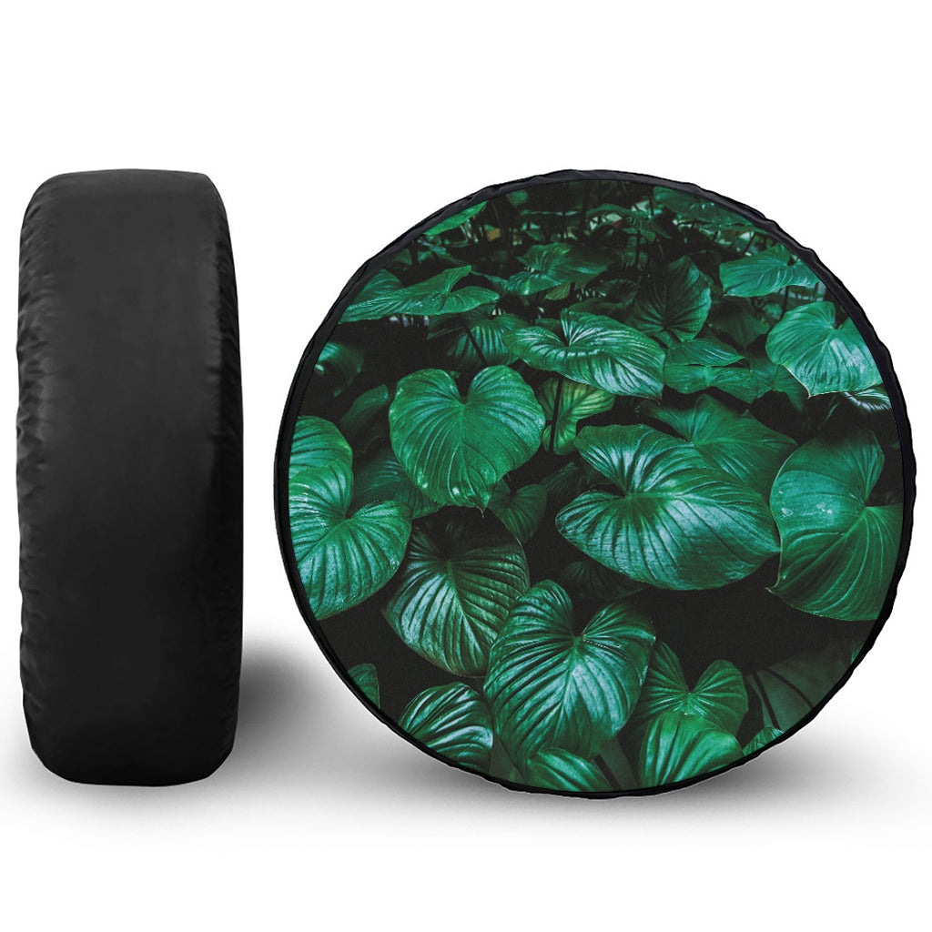 Natural Tropical Leaf Print Tire Cover