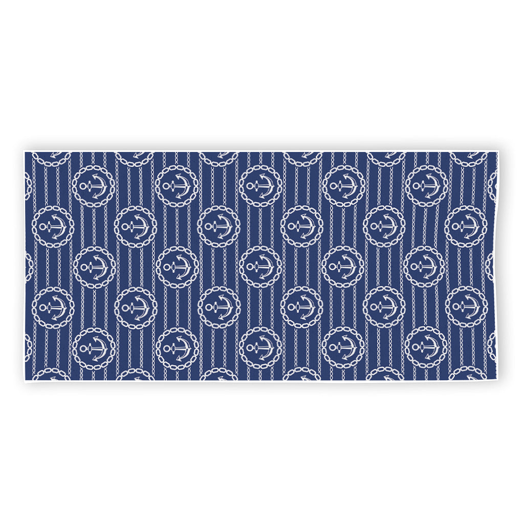 Nautical Anchor Pattern Print Beach Towel