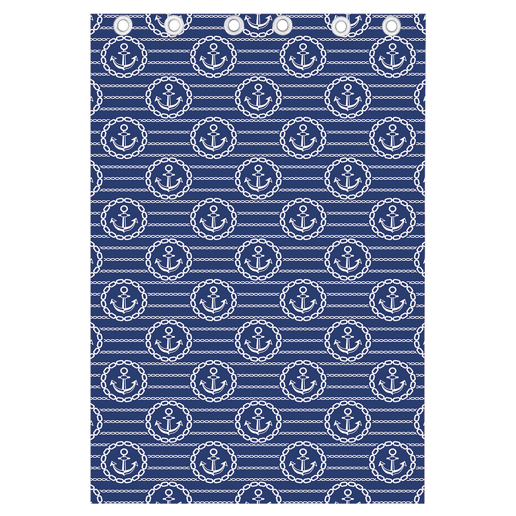 Nautical Anchor Pattern Print Curtain