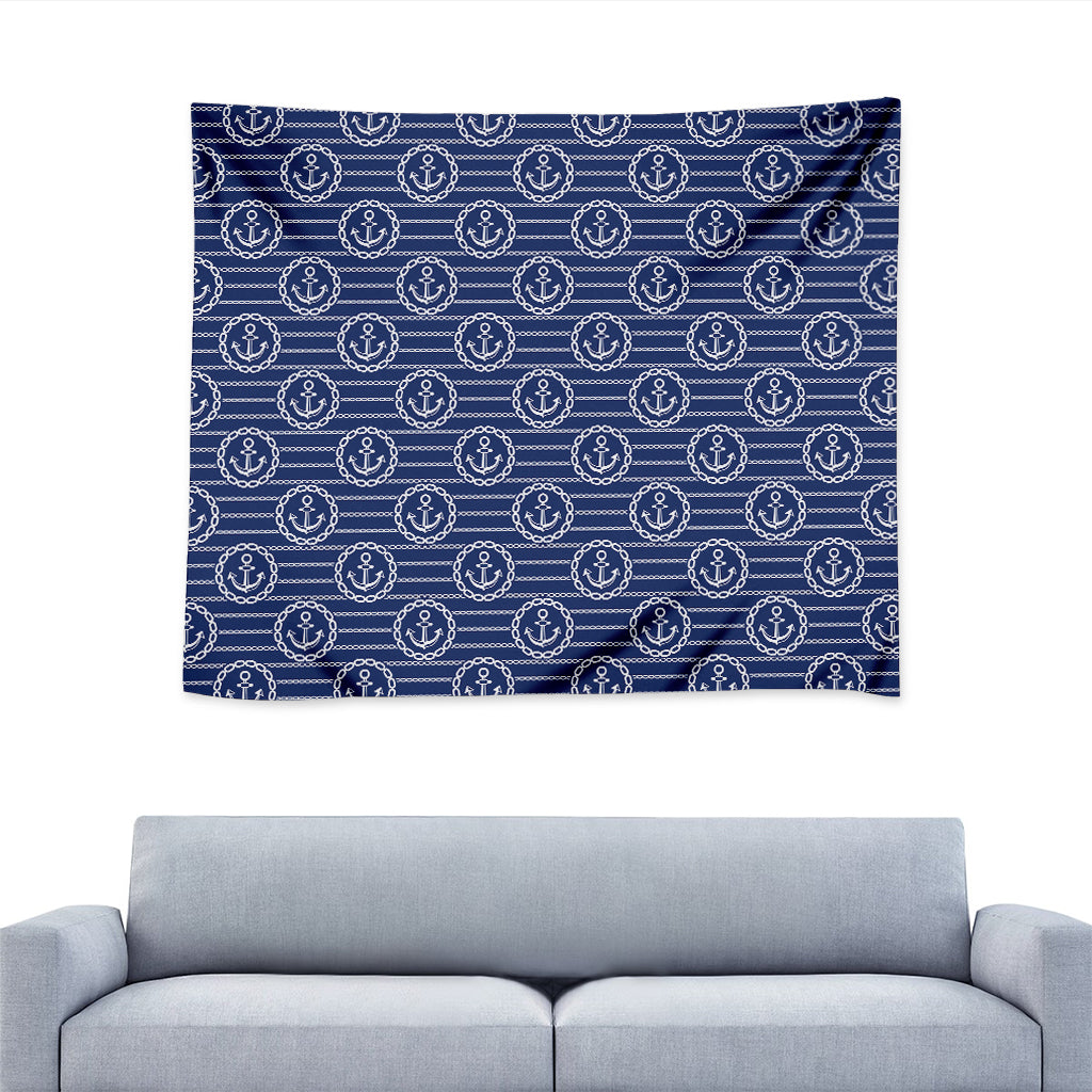 Nautical Anchor Pattern Print Tapestry
