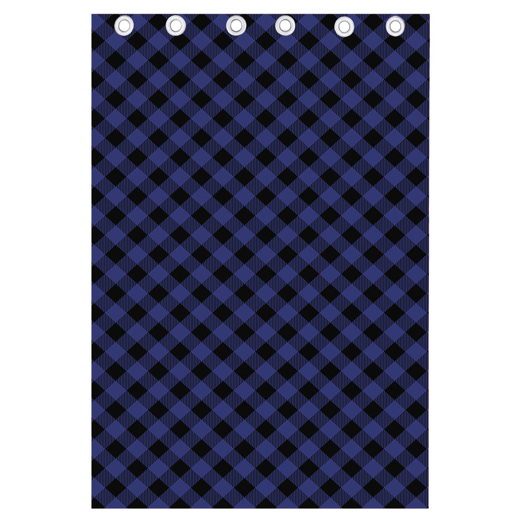 Navy And Black Buffalo Plaid Print Curtain