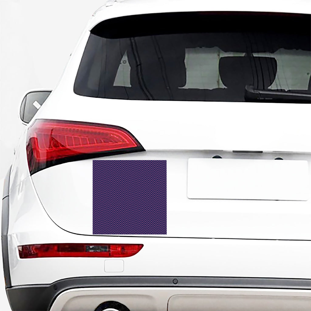 Navy And Pink Zigzag Pattern Print Car Sticker