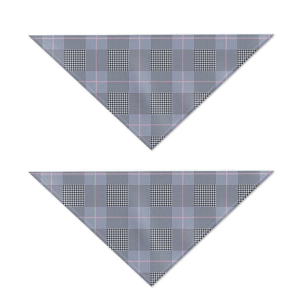 Navy Blue Prince of Wales Check Print Dog Bandana