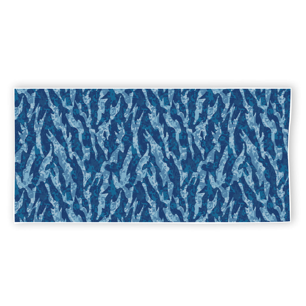 Navy Tiger Stripe Camo Pattern Print Beach Towel