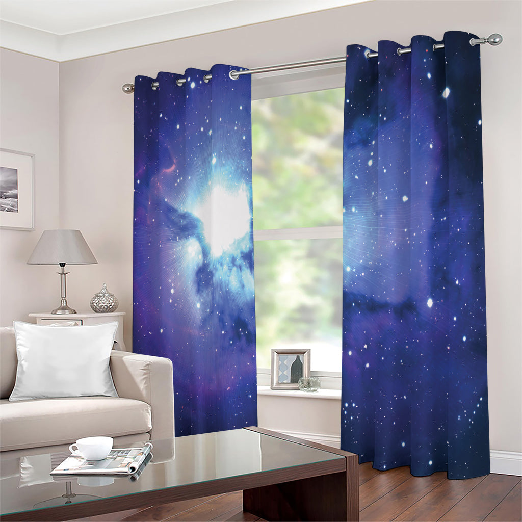 Nebula Space Print Extra Wide Grommet Curtains