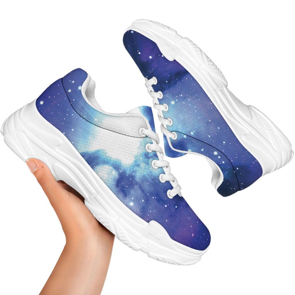 Nebula Space Print White Chunky Shoes
