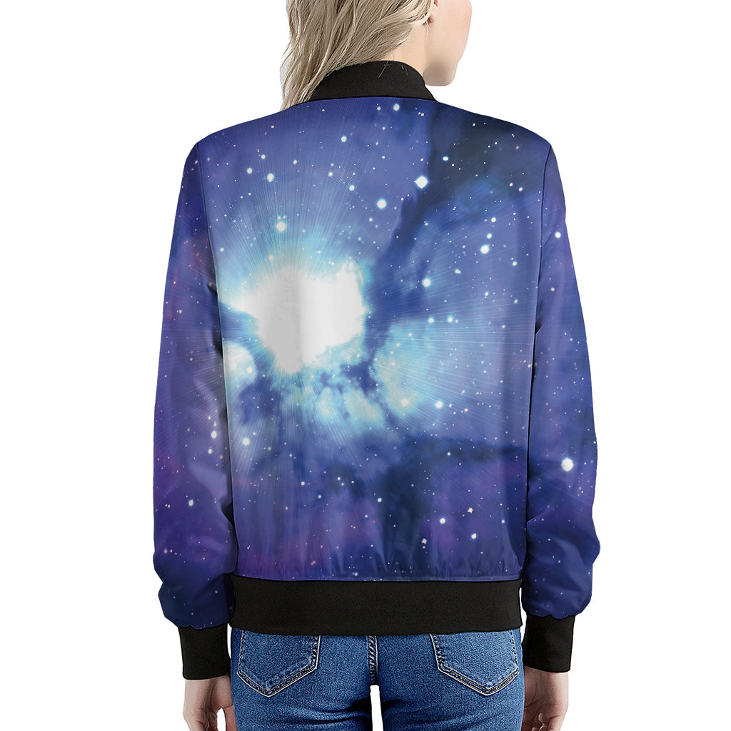 Nebula Space Print Women's Bomber Jacket