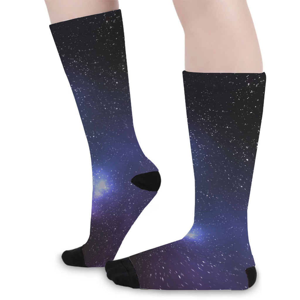 Nebula Universe Galaxy Deep Space Print Long Socks