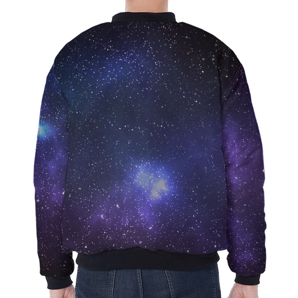 Nebula Universe Galaxy Deep Space Print Zip Sleeve Bomber Jacket
