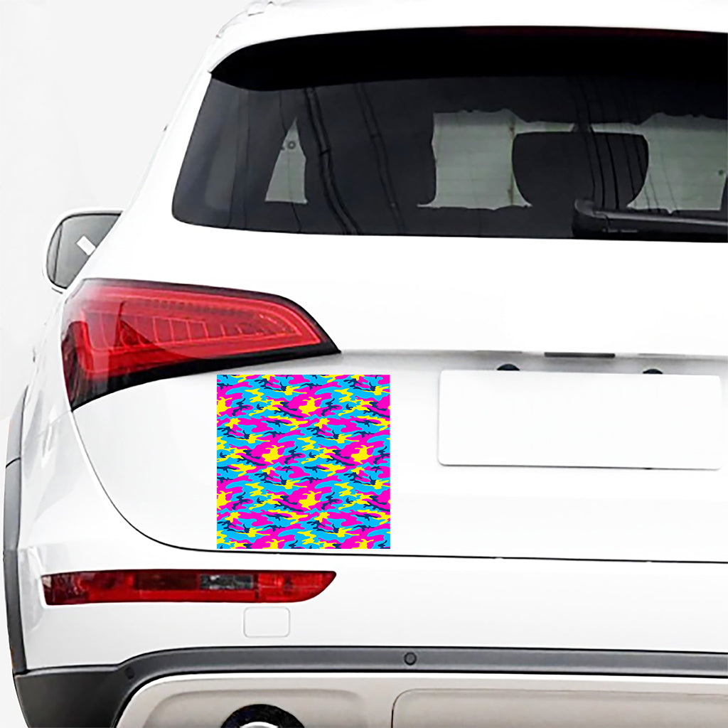 Neon Camouflage Print Car Sticker