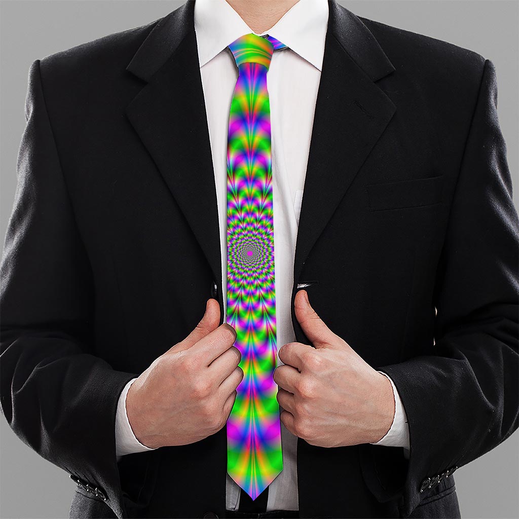 Neon Psychedelic Optical Illusion Necktie